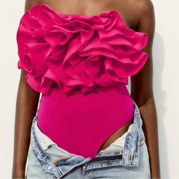 ZARA Voluminous Ruffles Bodysuit - Picture 4 of 7